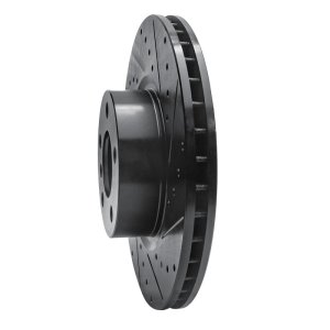 BMW X4 Brake Rotor (1) - Front Right - R1 Concepts - Drilled & Slotted - Black - `11-`18